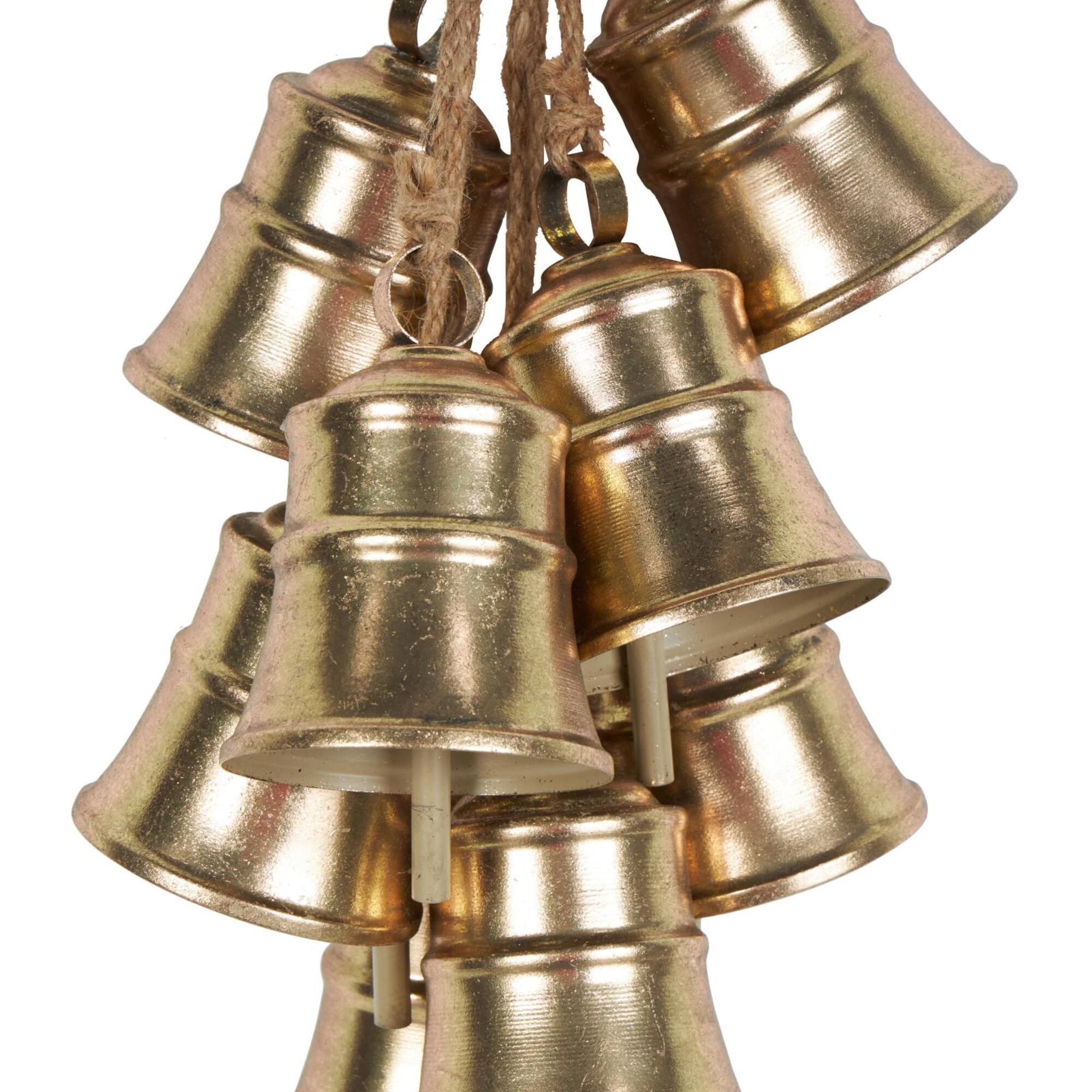 25" Gold Metal Cascading Cluster Decorative Bells